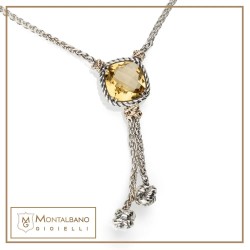 Collana Nodi intreccio 1 pietra quadrata